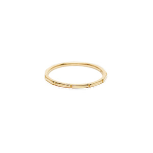 minimalist sold 14k gold jewelry. thin bamboo fine ring