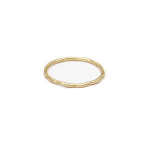 The Straits Finery minimalist stacking ring in 14k solid gold with organic shape