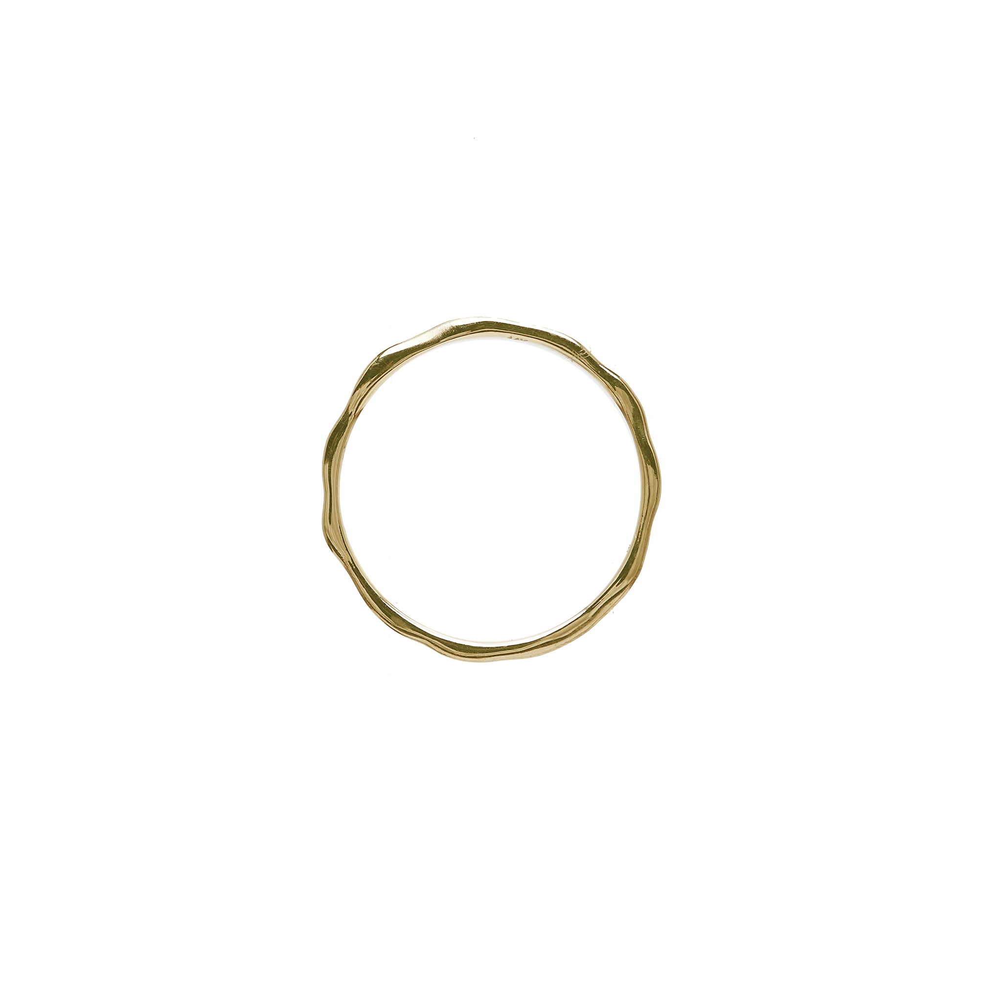 The Straits Finery minimalist stacking ring in 14k solid gold with organic shape