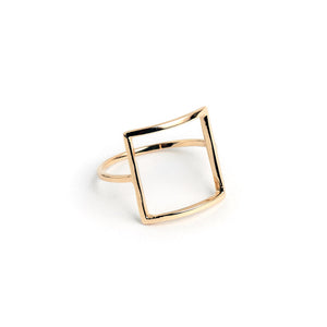 14k gold frame statement ring