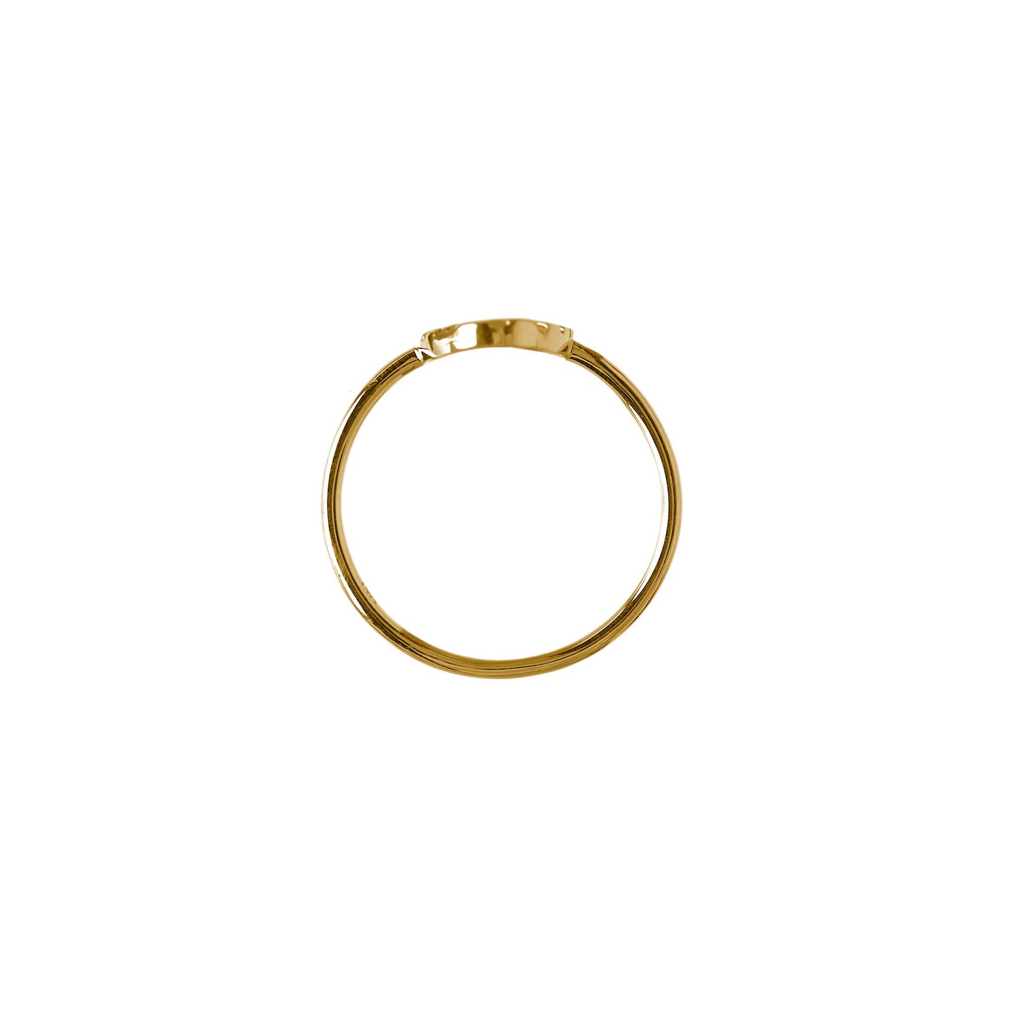 Minimalist solid 14k gold Nautilus statement ring. Every day fine jewelry