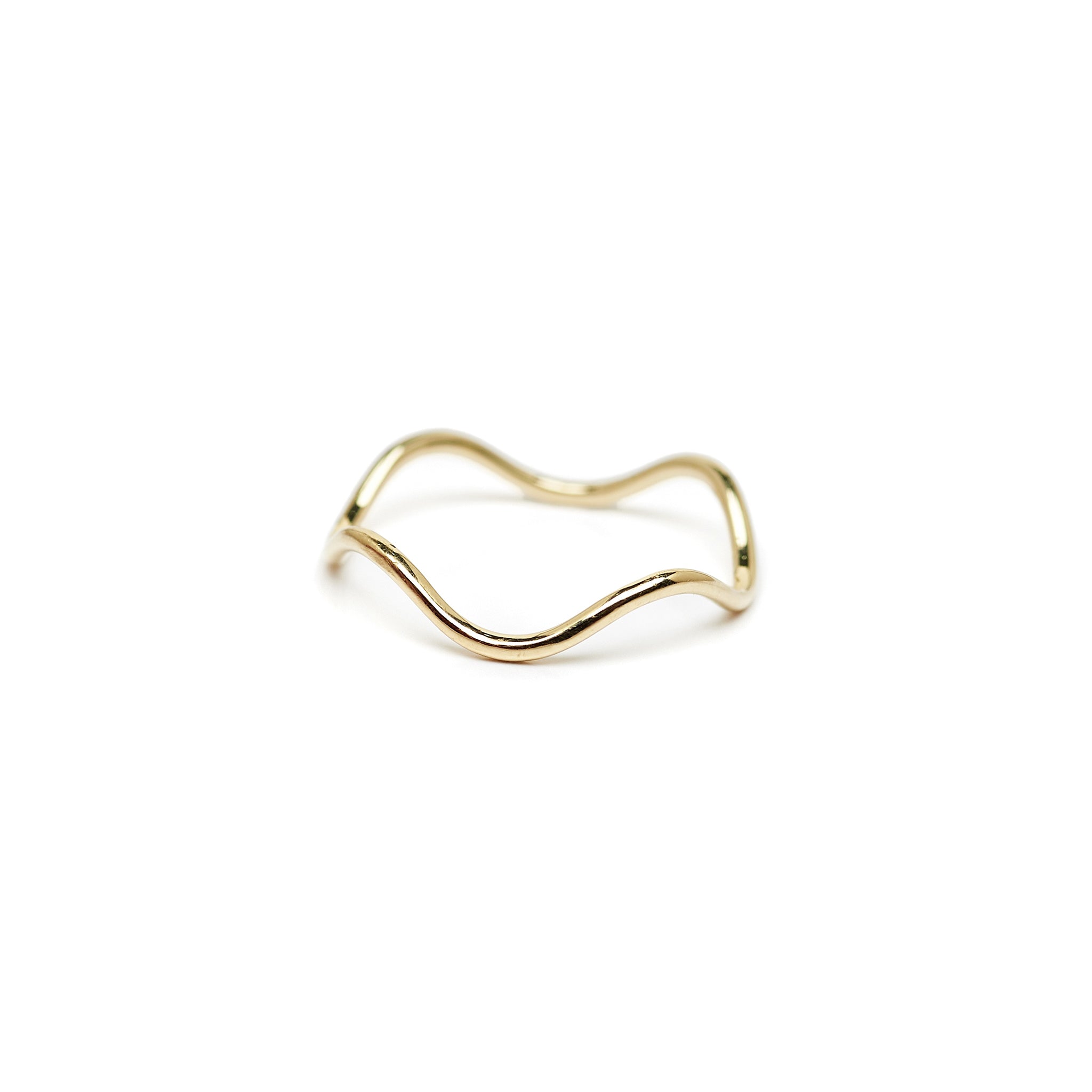 The Straits Finery wave stacking ring in 14k solid gold