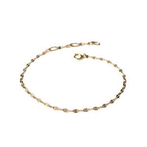 14k solid gold shimmer fine bracelet