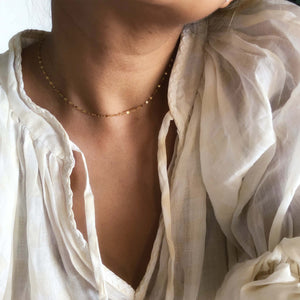 14k gold fine shimmer necklace