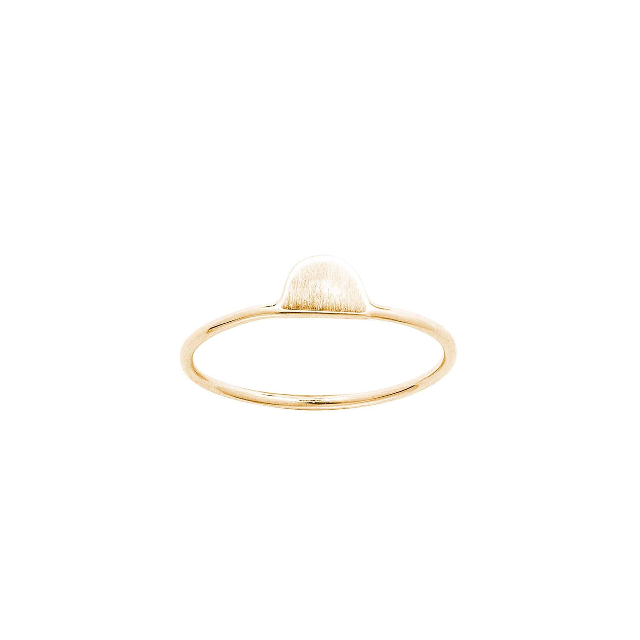 14k solid gold tiny half moon ring