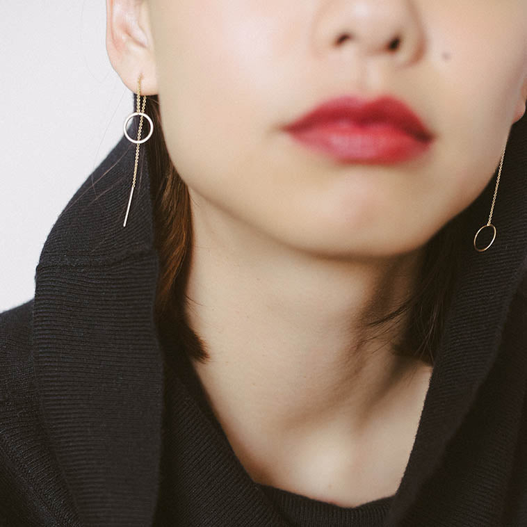 14k gold waterfall sleeper earrings. The Straits Finery x Snackfood