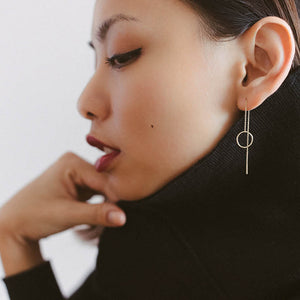 14k gold waterfall sleeper earrings. The Straits Finery x Snackfood